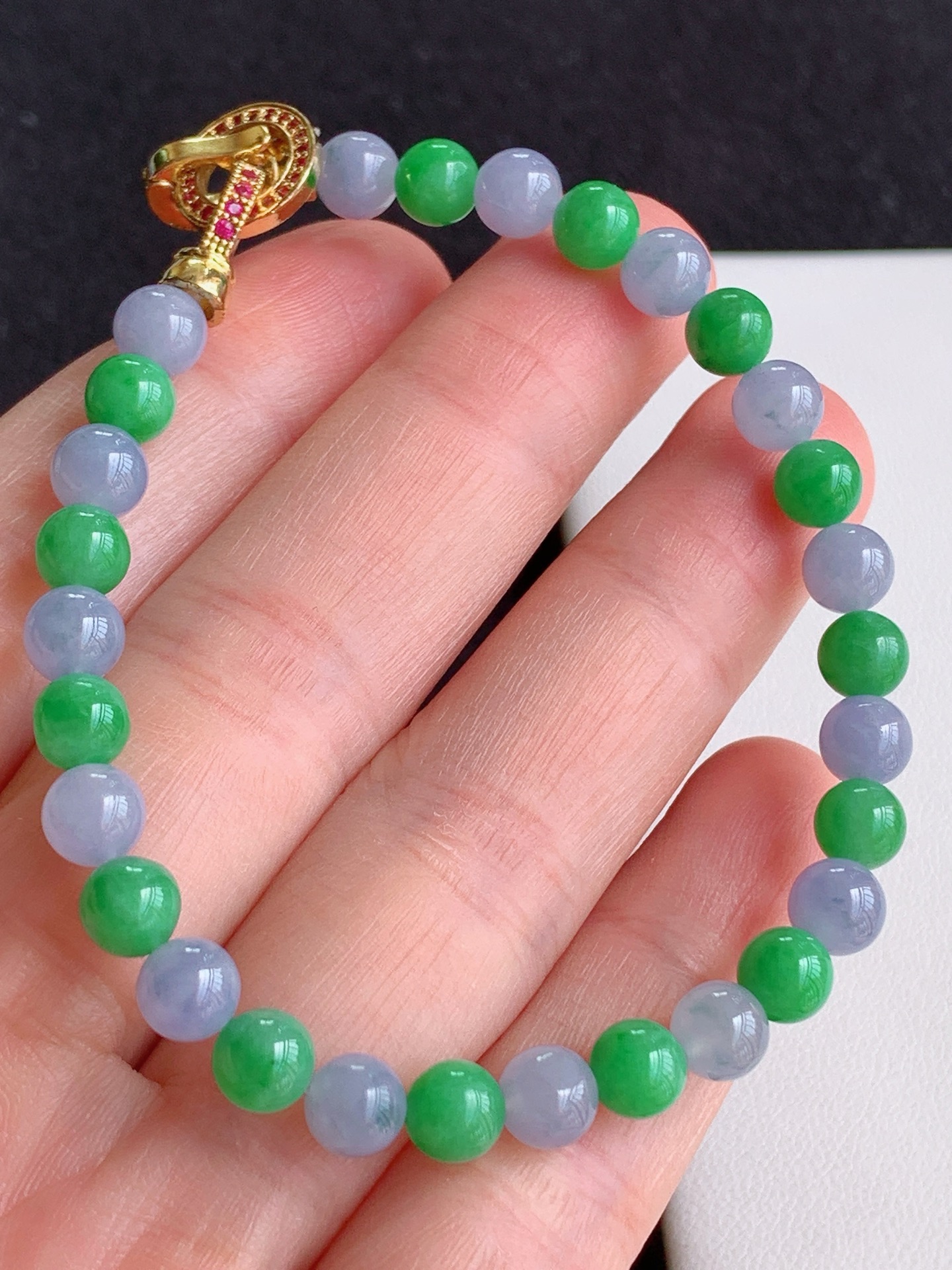 ️冰紫绿手串，，裸石尺寸：5/6