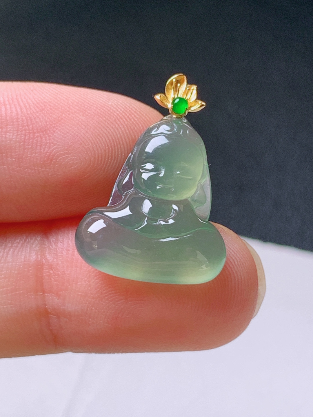 ️ 冰晴绿宝宝佛吊坠，色好水润，裸石19.2-15.3-4.822.6