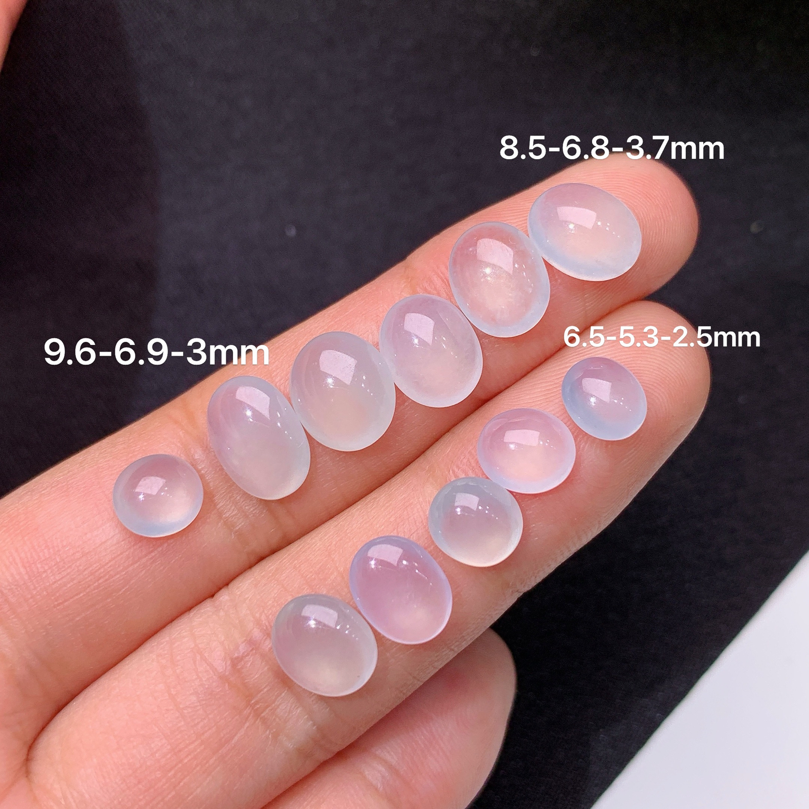 冰种蛋面一手，镶嵌佳品，冰润细腻，种水足，001 尺寸9.6*6.9*3