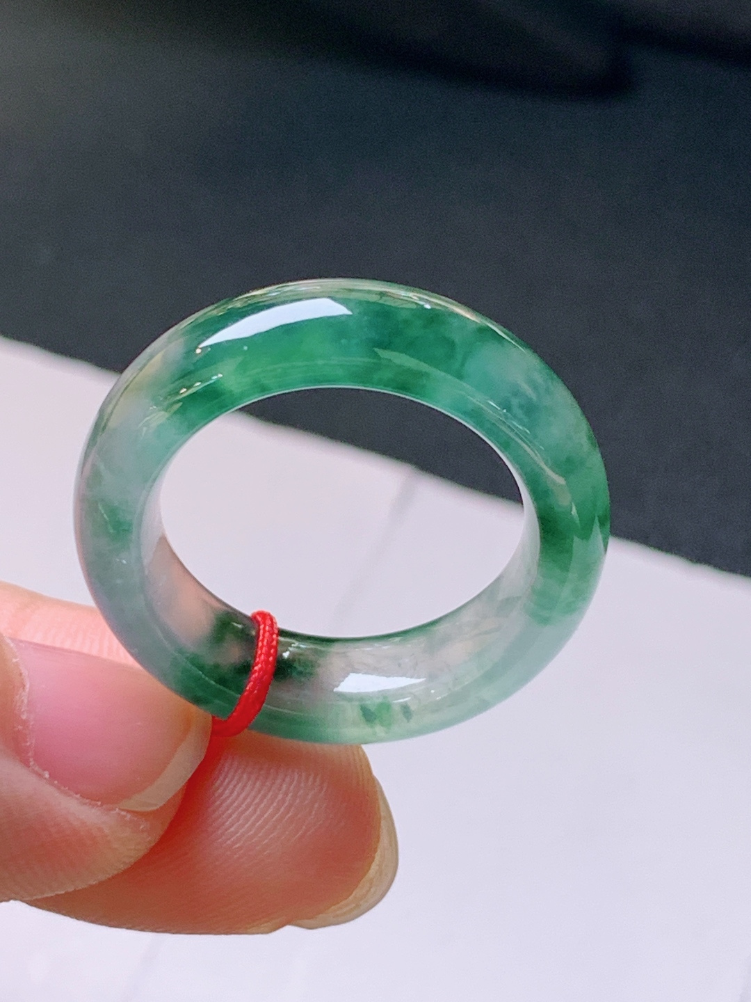 ️ 指环，无裂，冰透莹润，裸石25.1/6.3/4.1，圈口14