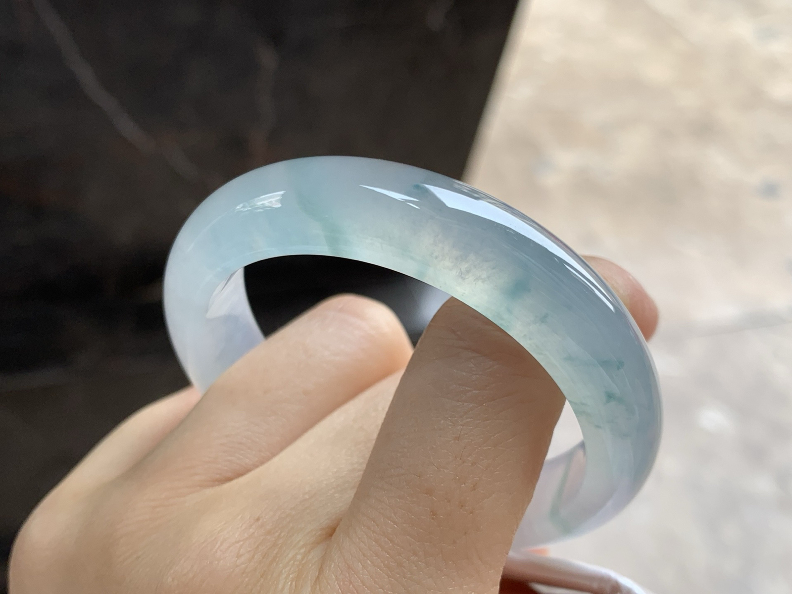 50.5-12.5-7.8

冰种飘花小圈口手镯^_^冰味十足～精品小圈口