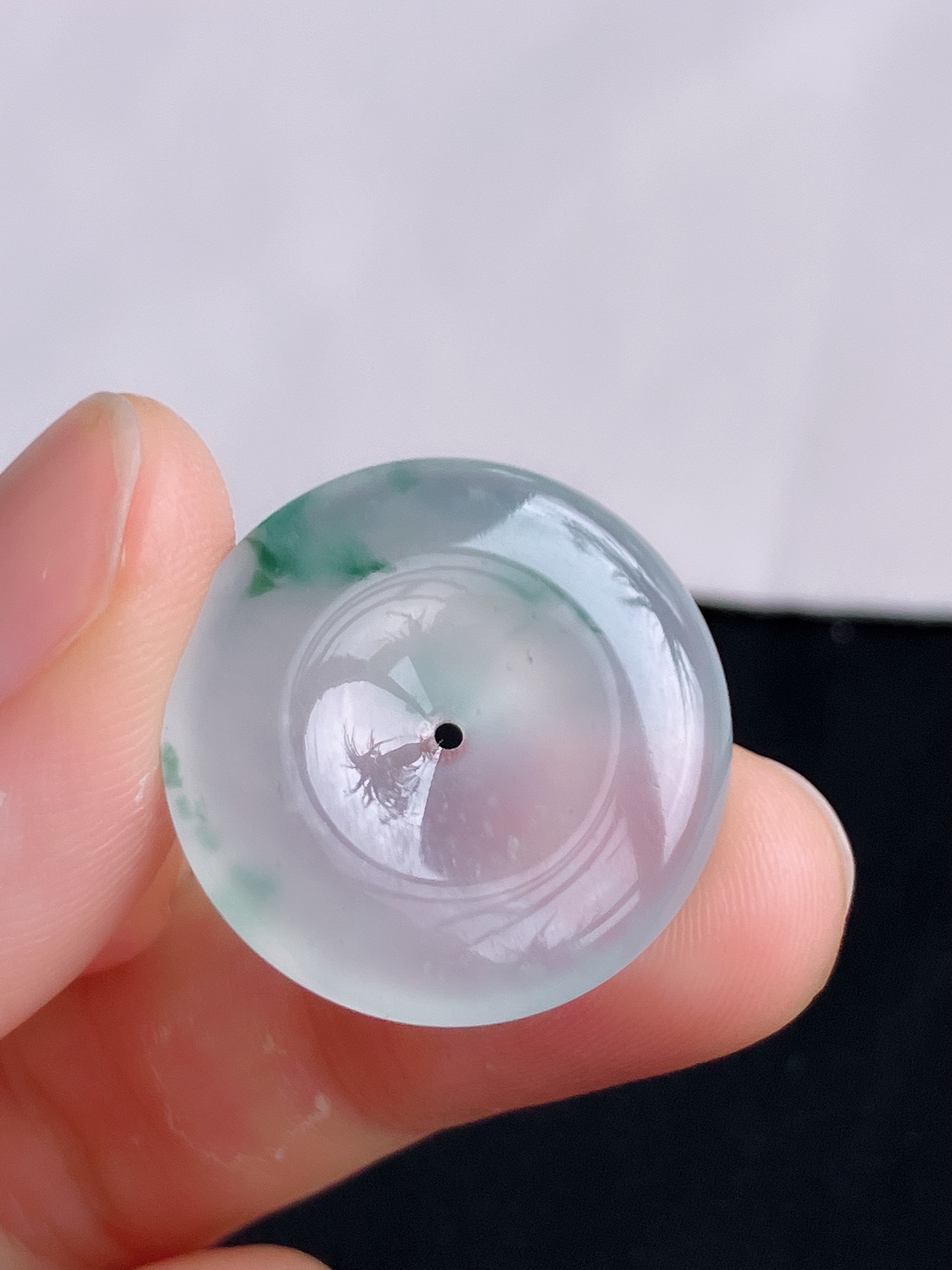 ️冰飘花平安扣，晶莹剔透，尺寸23.8/5/自然光实拍