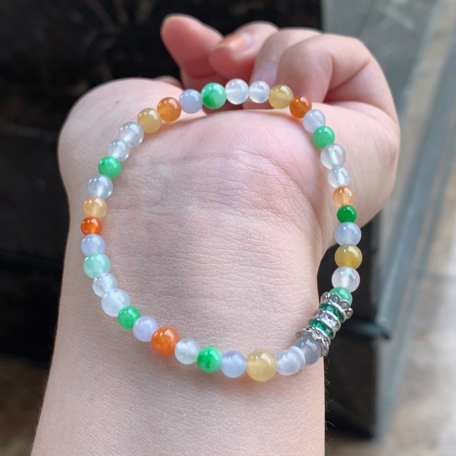 多彩翡翠手串