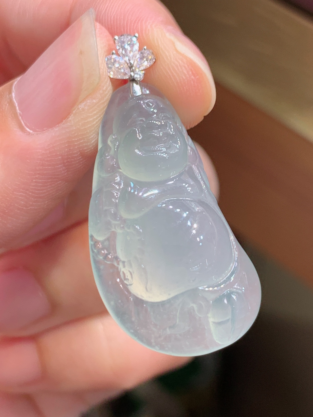 ️ 布袋佛吊坠，冰透水润，无裂，裸石31.2/17.6/8.3