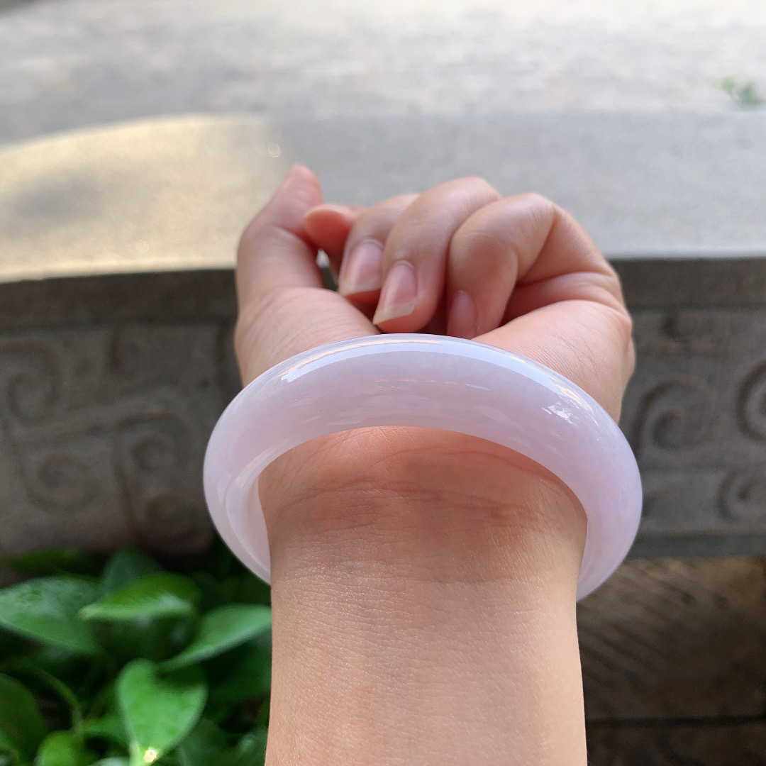 圈口54.3-14.4-8.3【粉紫正圈手镯】