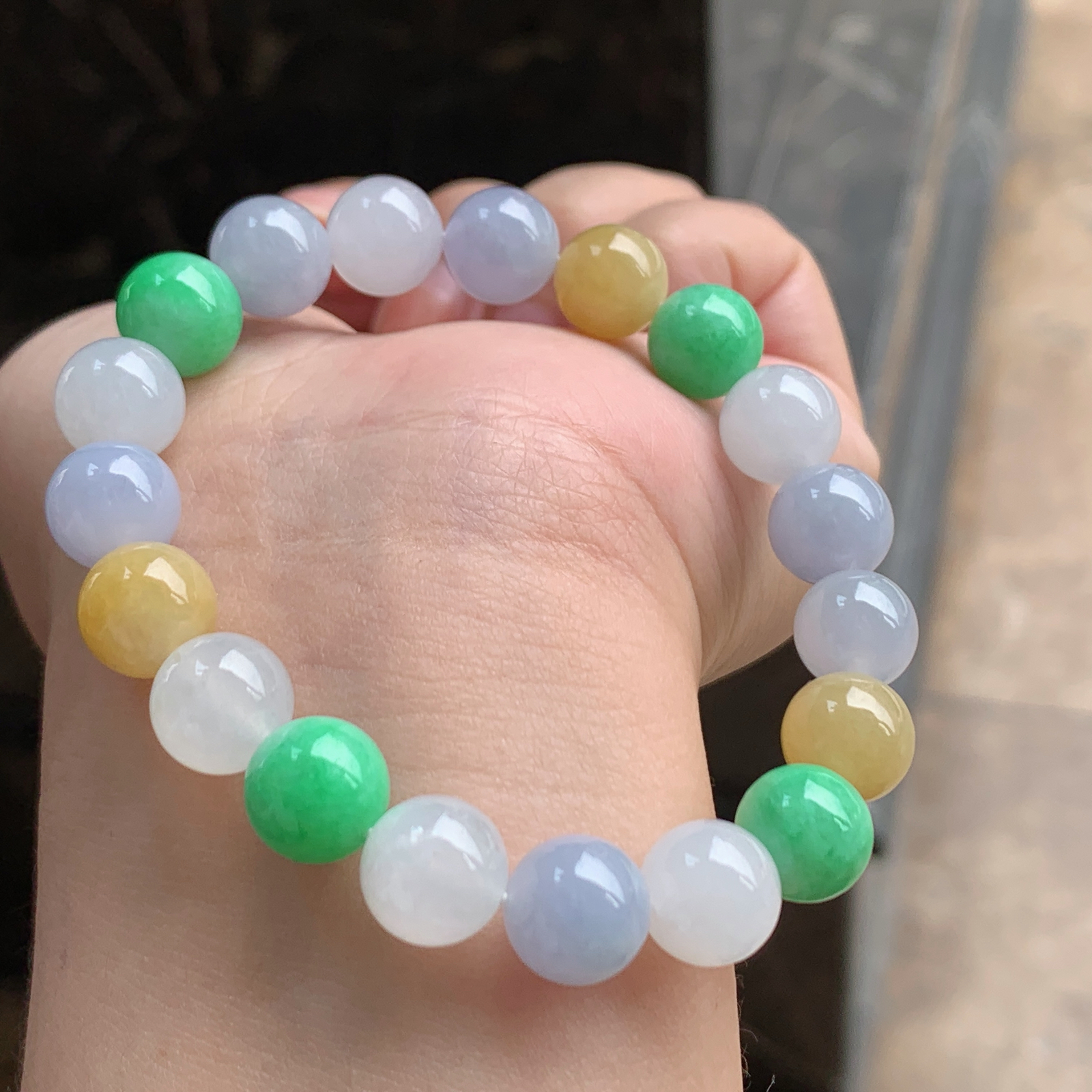 多彩翡翠手串