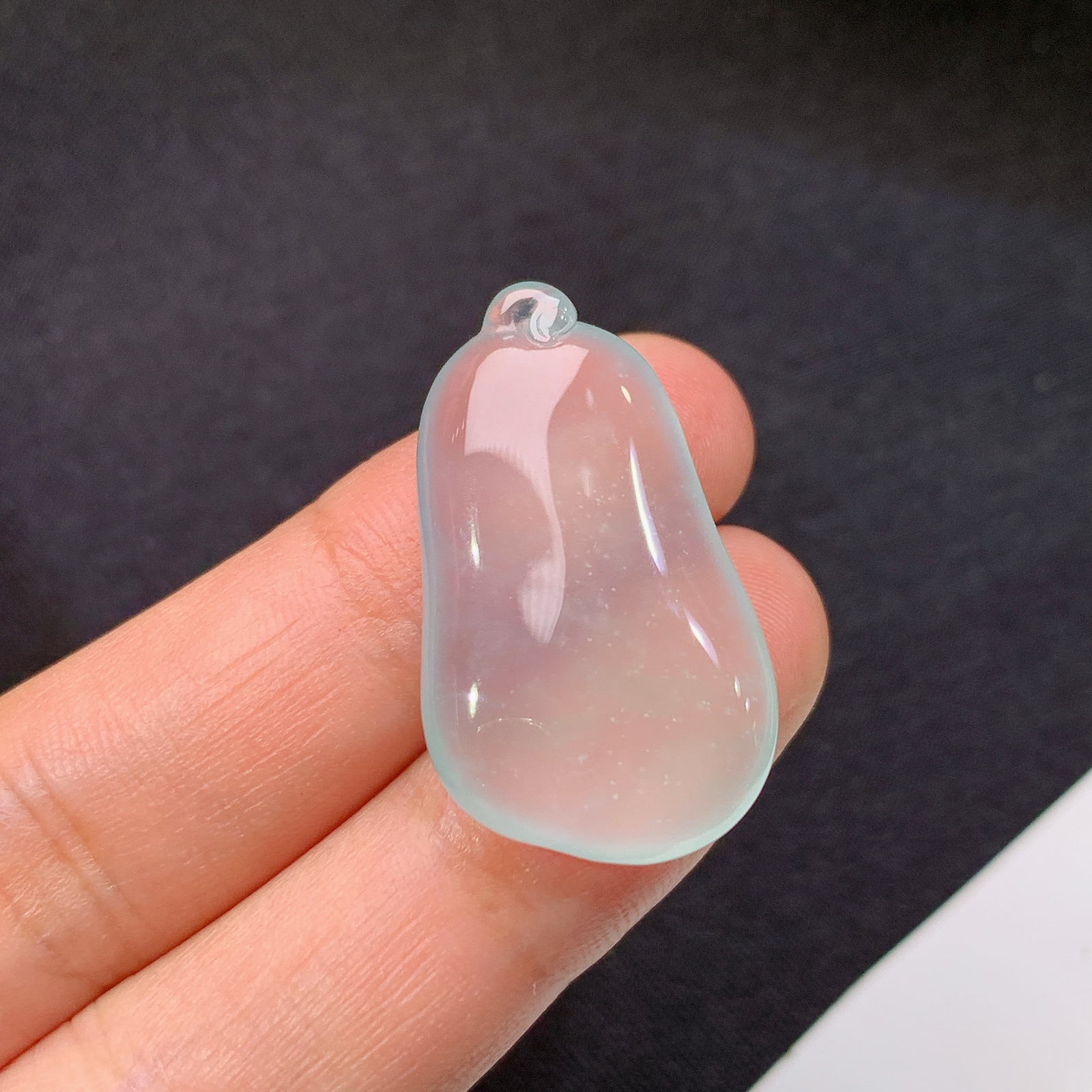 冰种福瓜，镶嵌佳品，冰润细腻，种水足，Xg 尺寸28.6*16.8*5.6