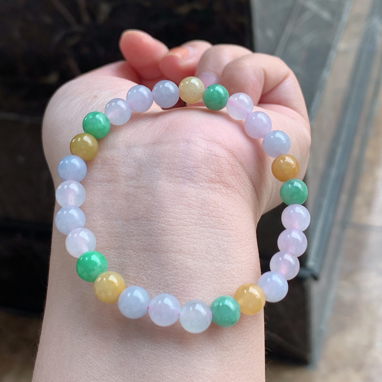 多彩翡翠手串