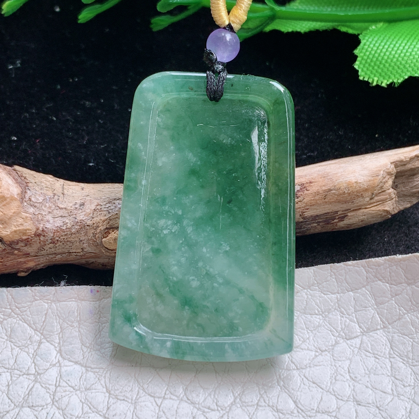 t实拍36.3*23.3*6.5缅甸翡翠A货精雕冰润立体马 生肖马玉吊坠 玉挂件