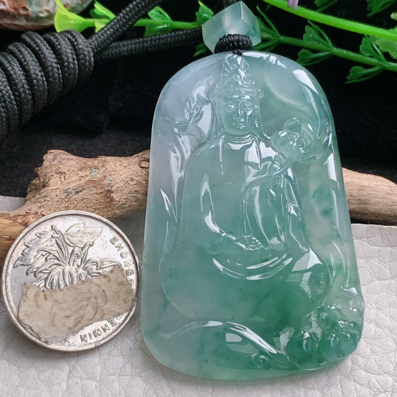 yl实拍49.3*23.5*5.5缅甸翡翠淡粉紫平安无事牌吊坠 雕花复古祥云平安玉坠