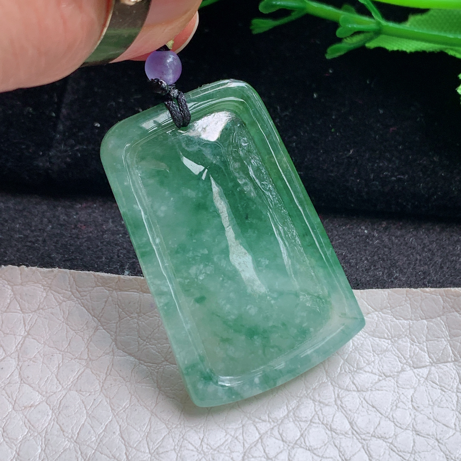 t实拍36.3*23.3*6.5缅甸翡翠A货精雕冰润立体马 生肖马玉吊坠 玉挂件