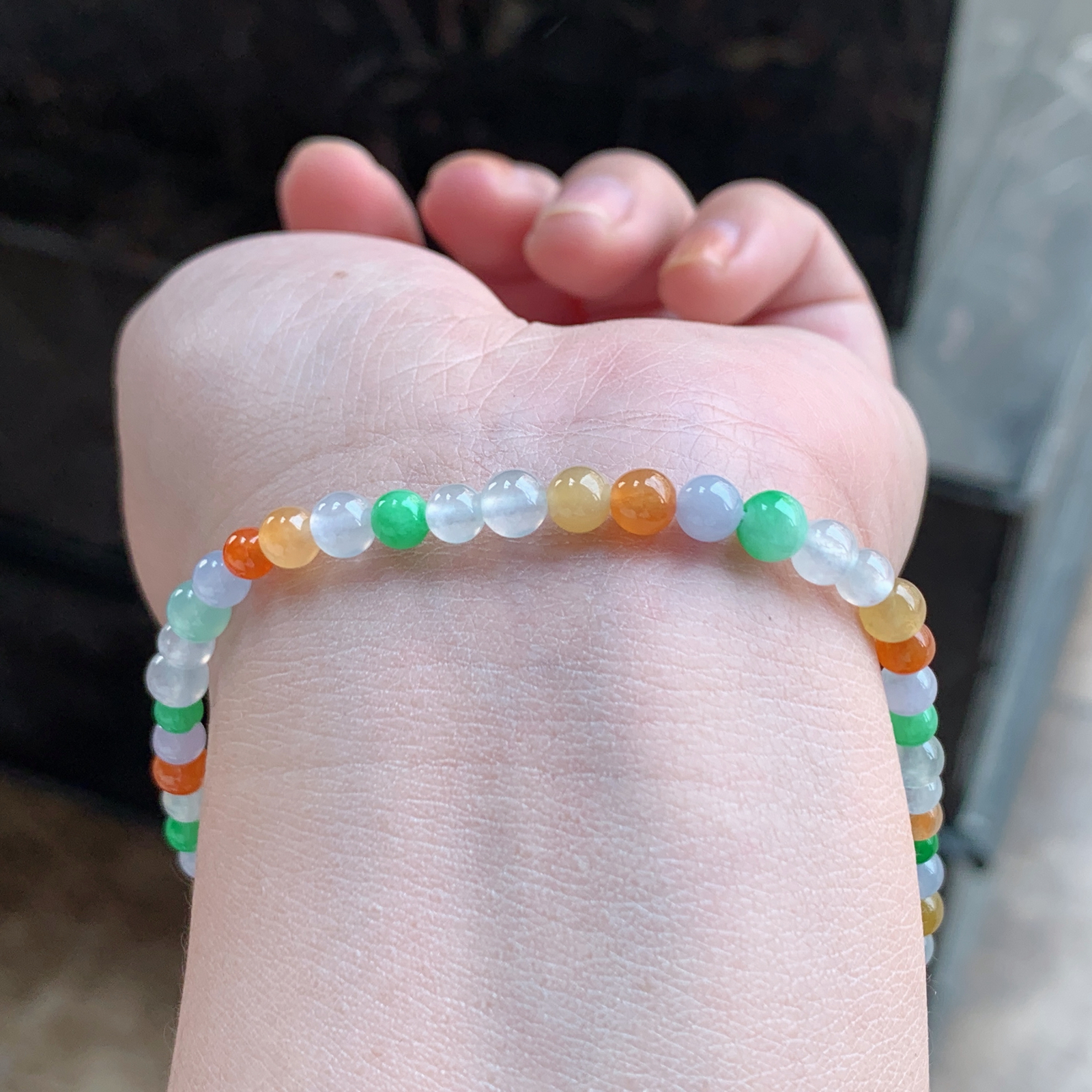 多彩翡翠手串
