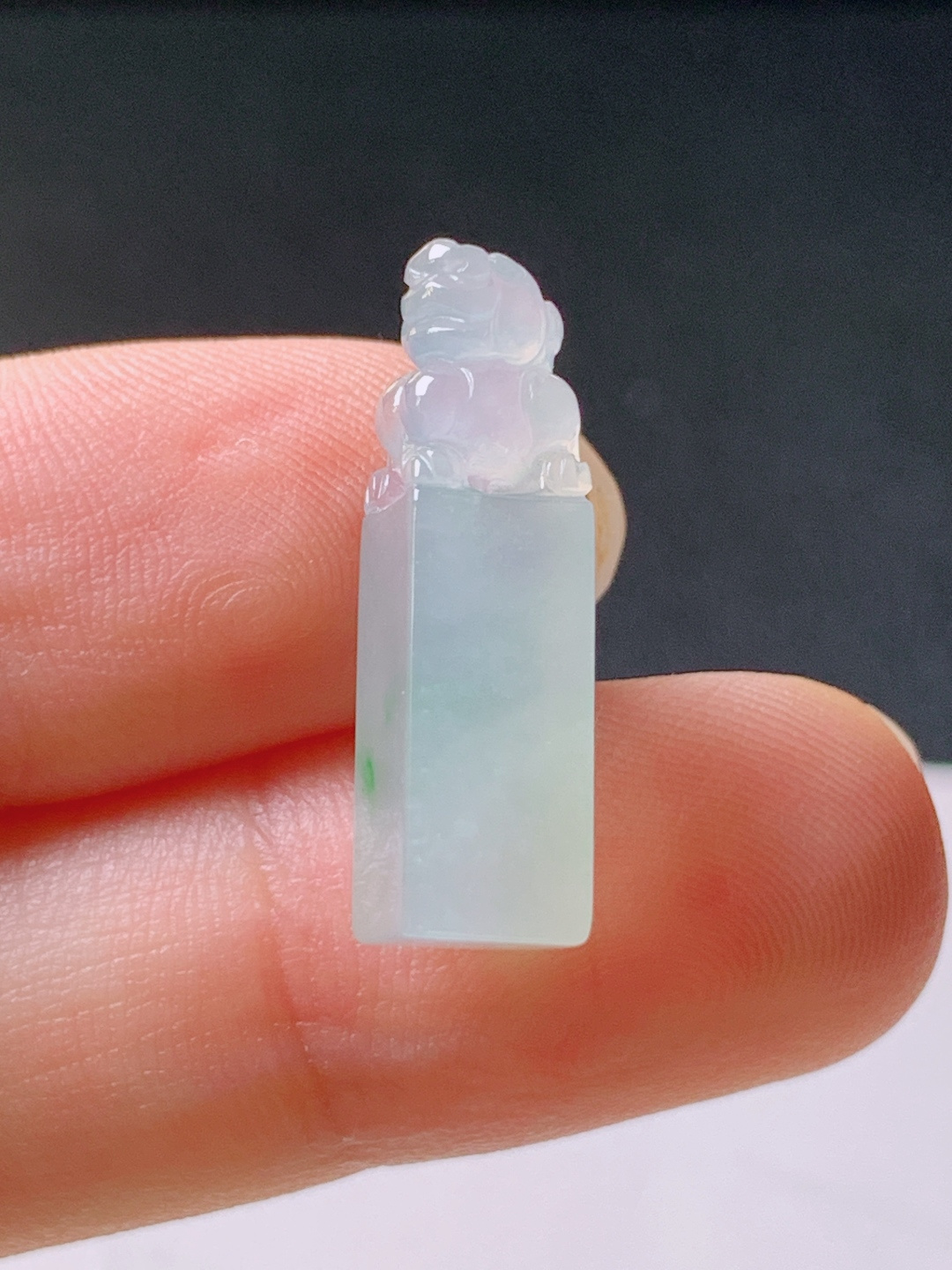 ️ 冰种飘绿貔貅印章，水润饱满，裸石22.1/6.4/6.1