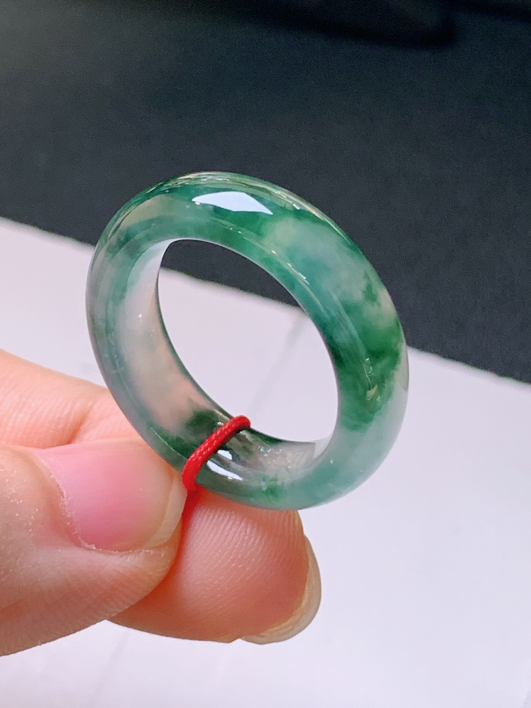 ️ 指环，无裂，冰透莹润，裸石25.1/6.3/4.1，圈口14