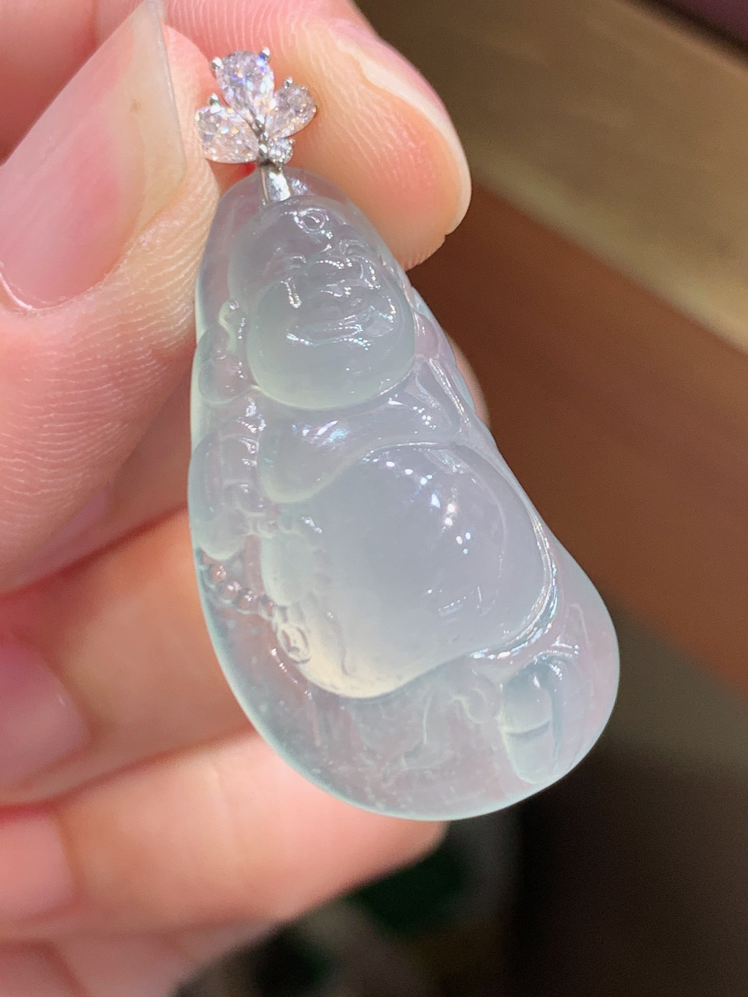 ️ 布袋佛吊坠，冰透水润，无裂，裸石31.2/17.6/8.3