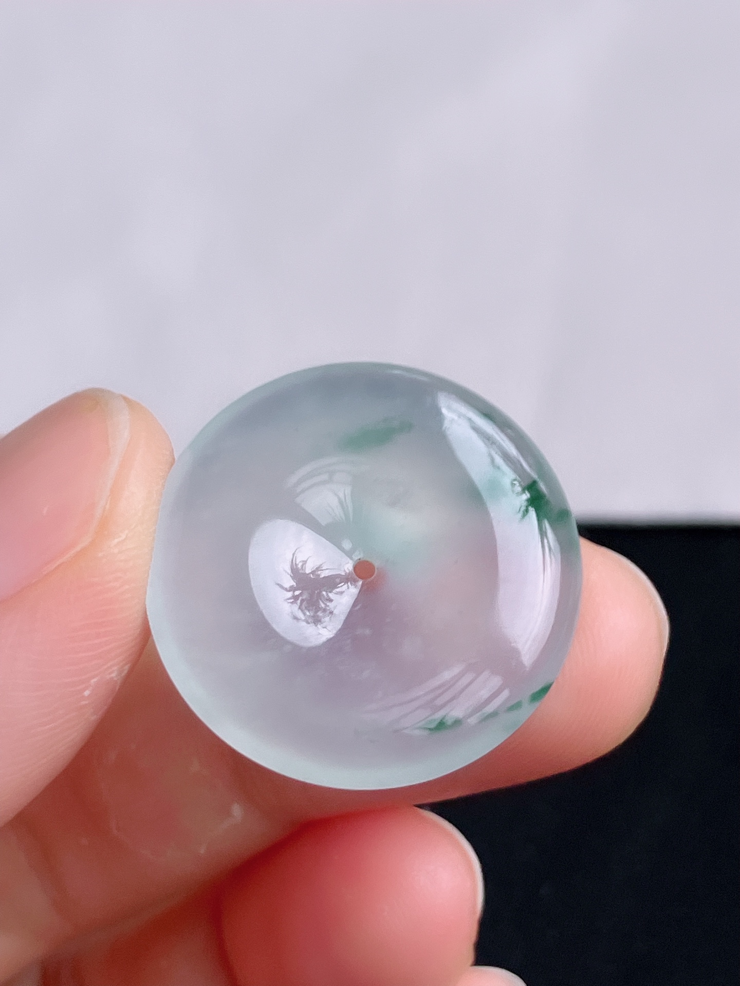 ️冰飘花平安扣，晶莹剔透，尺寸23.8/5/自然光实拍