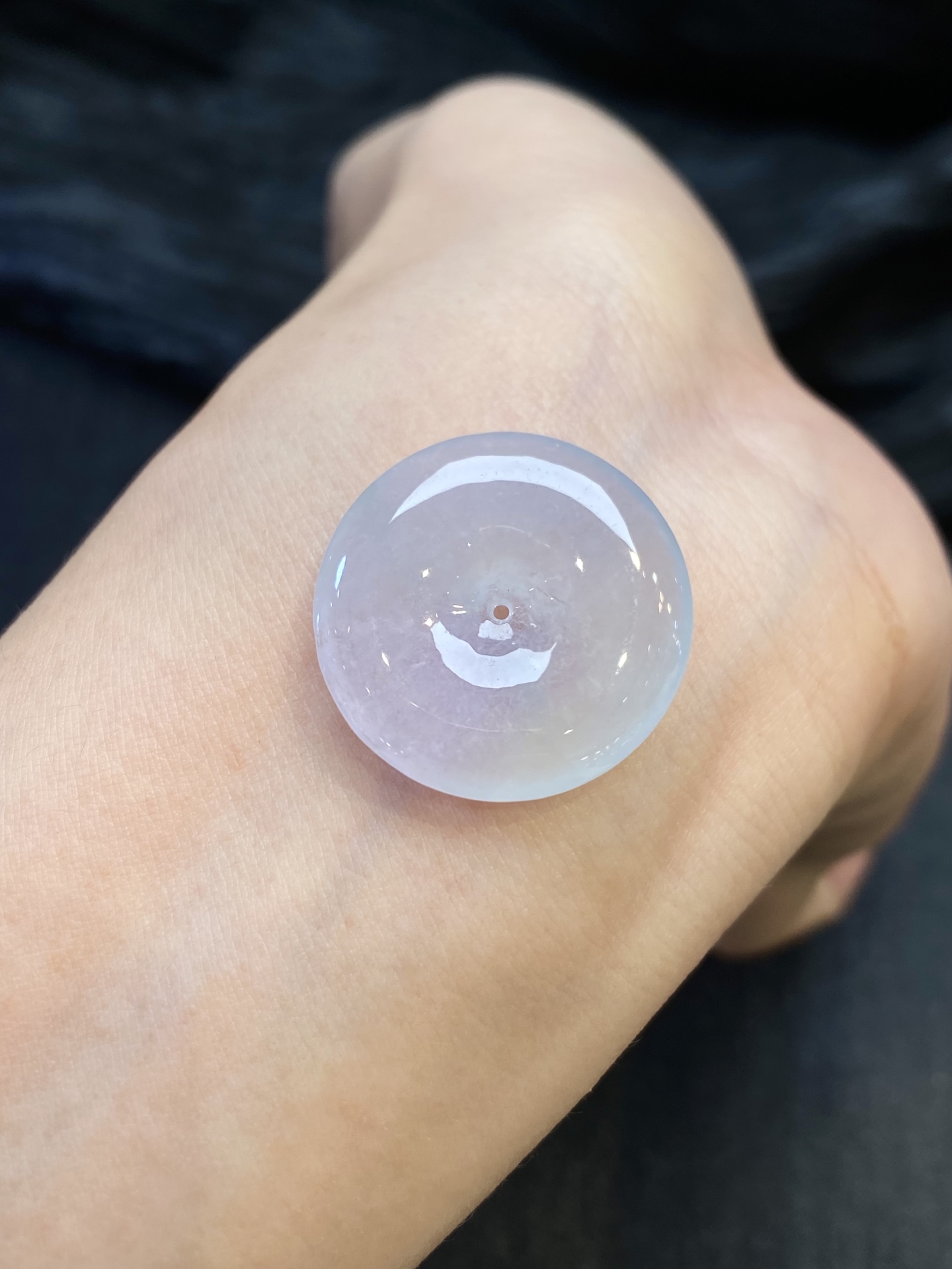 冰紫底平安扣吊坠，整24.1/4.5mm