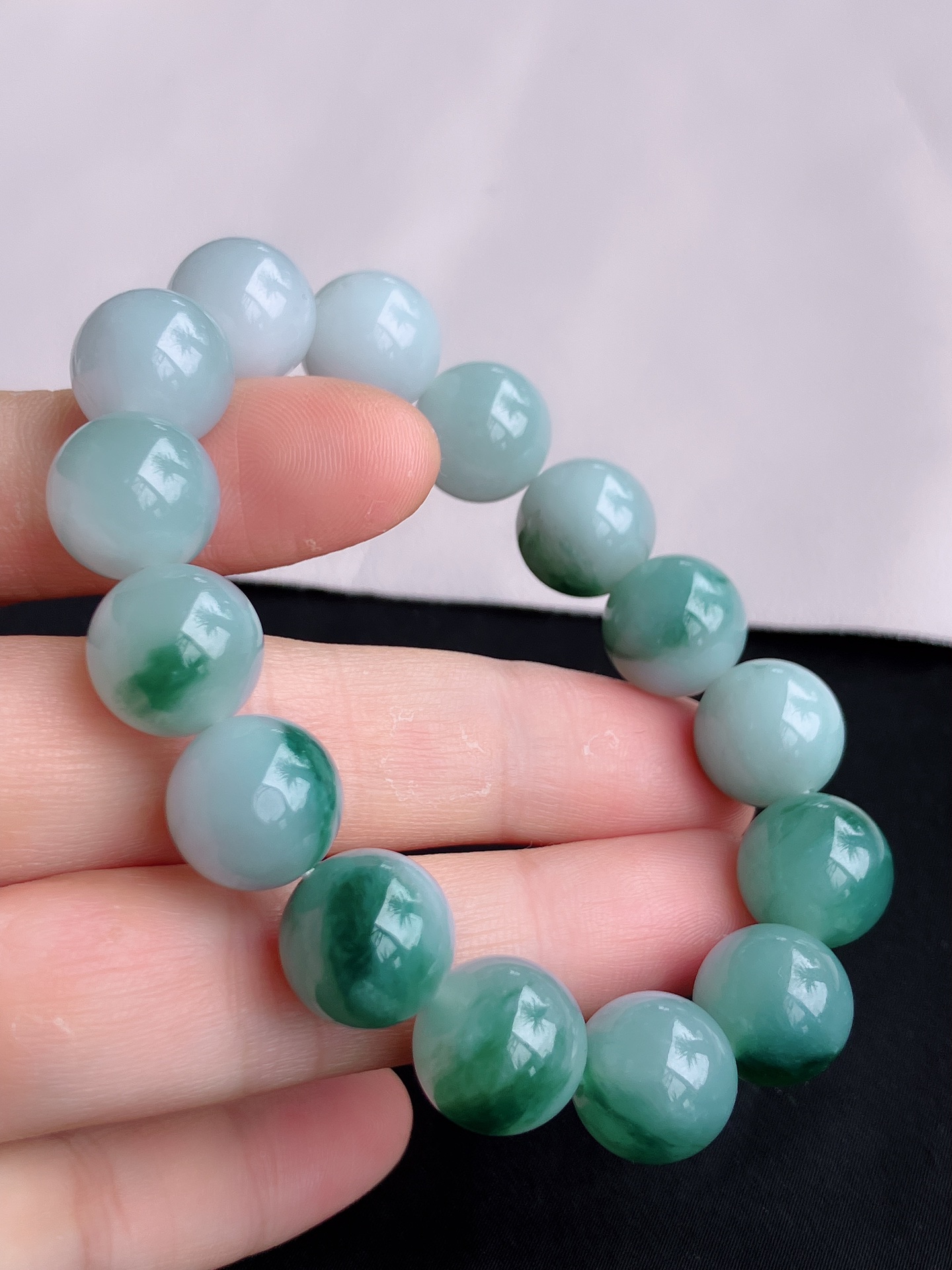 ️，冰飘花手串，细腻精致，尺寸12.5，自然光实拍