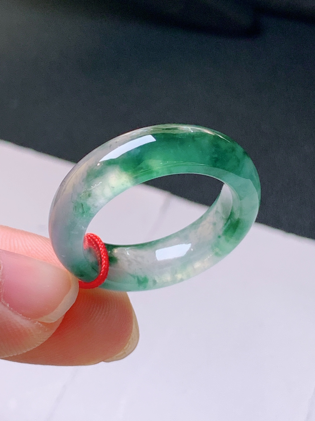️ 指环，无裂，冰透莹润，裸石25.1/6.3/4.1，圈口14