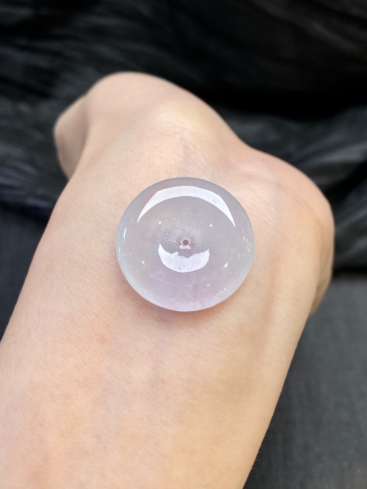 冰紫底平安扣吊坠，整24.1/4.5mm