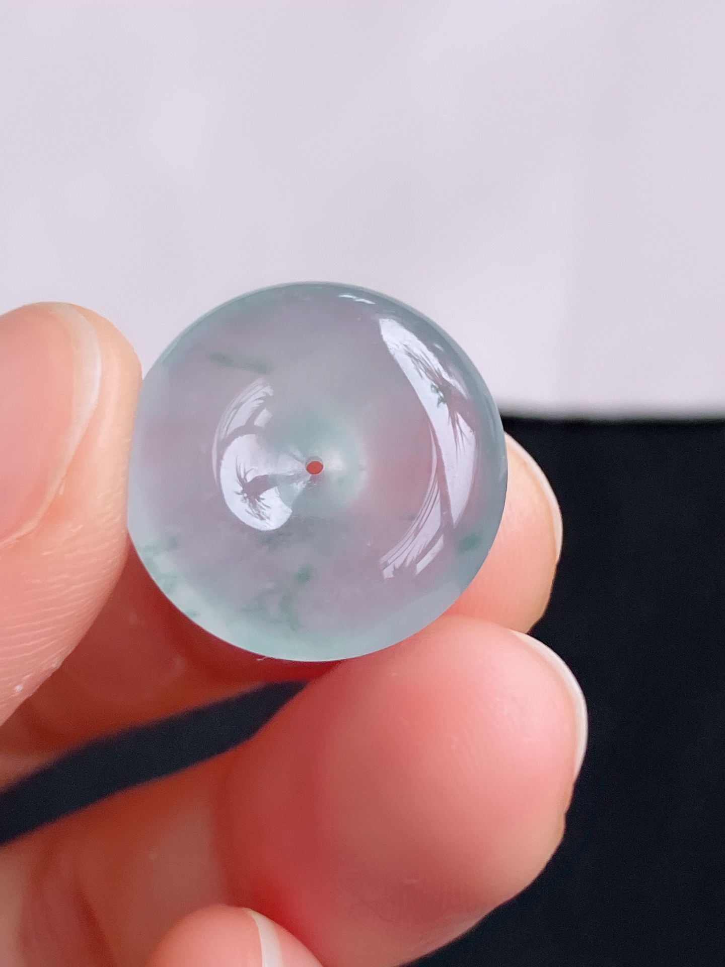 ️冰透飘花小平安扣，晶莹剔透，尺寸18/6/自然光实拍