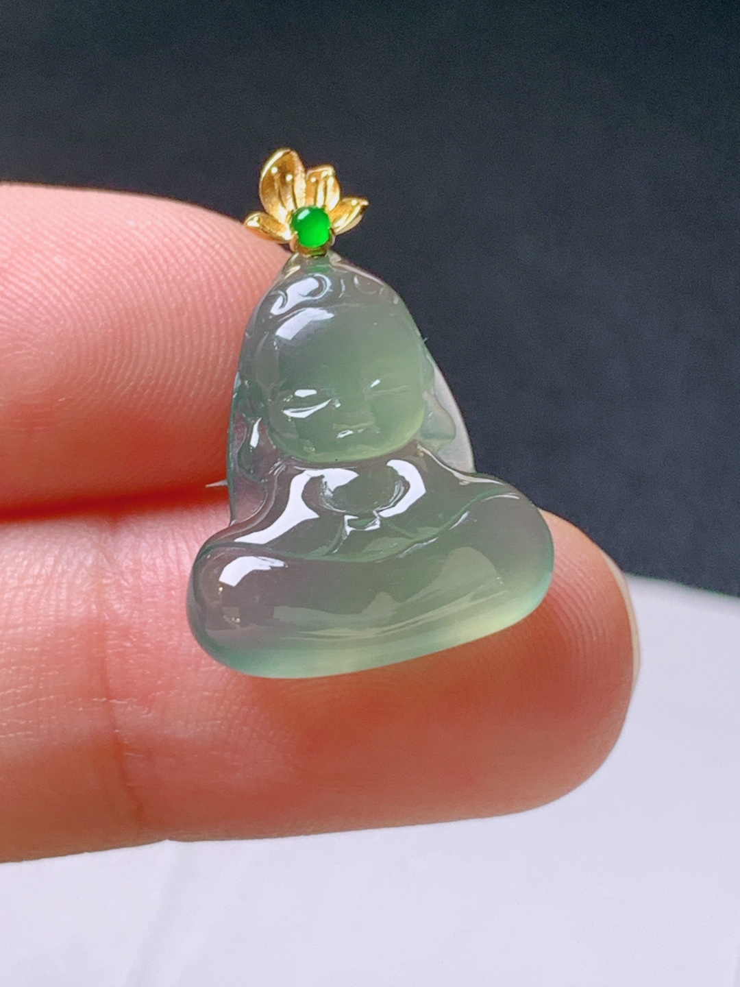 ️ 冰晴绿宝宝佛吊坠，色好水润，裸石19.2-15.3-4.822.6