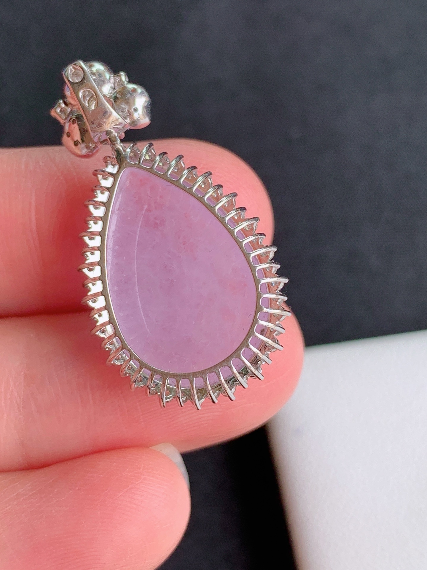 ️，18k镶嵌冰紫水滴，无裂尺寸：29/7/8，编号15