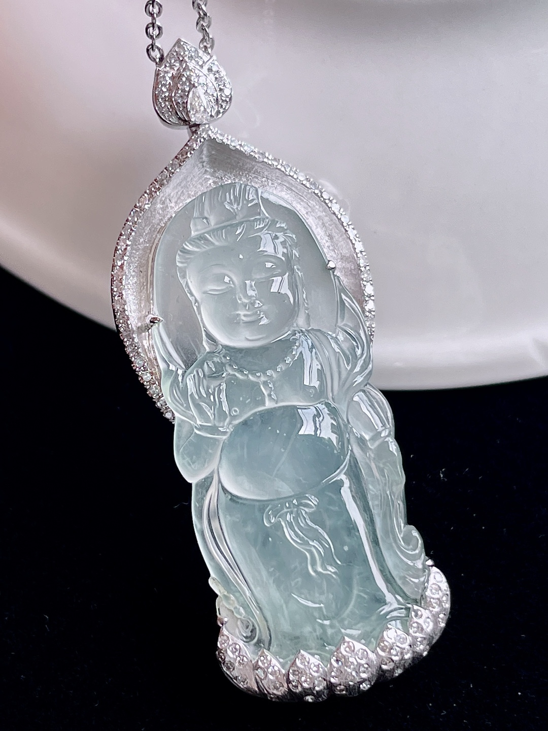 ️ 玻璃种观音，通透无比，工艺精细：47.5/15/6.8，超值