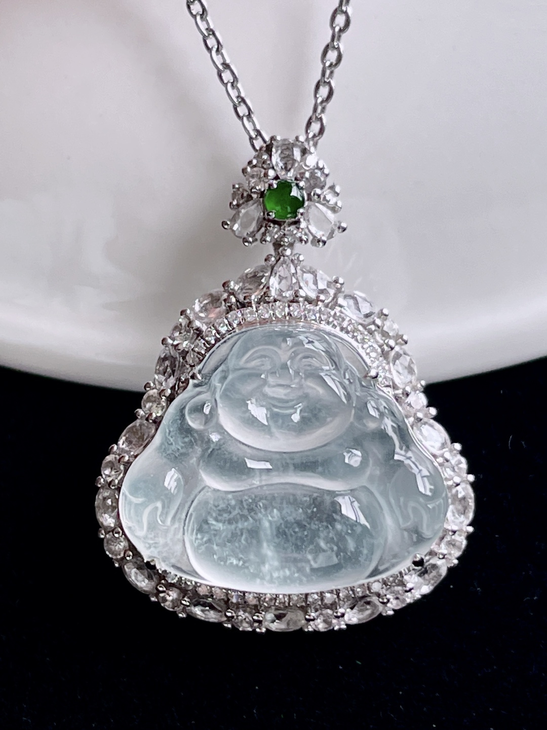 ️ 玻璃种小佛 通透无比 精美绝伦：27.8/21.2/9.5，裸石：14.6/18，超值