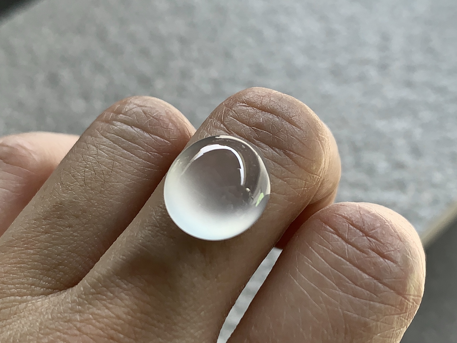 ️ 玻璃种蛋面，纯净通透，感十足，尺寸14.1×12.7×7