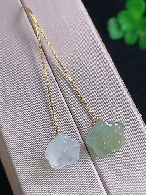 18k金镶冰耳坠，无裂，尺寸7.6/10.4/8.8，№:y241468  22