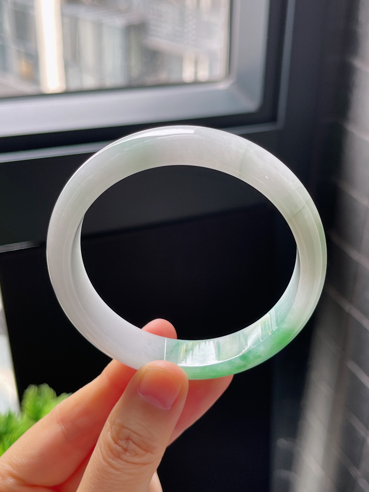 正圈58.1圈口，翡翠糯化种飘花手镯