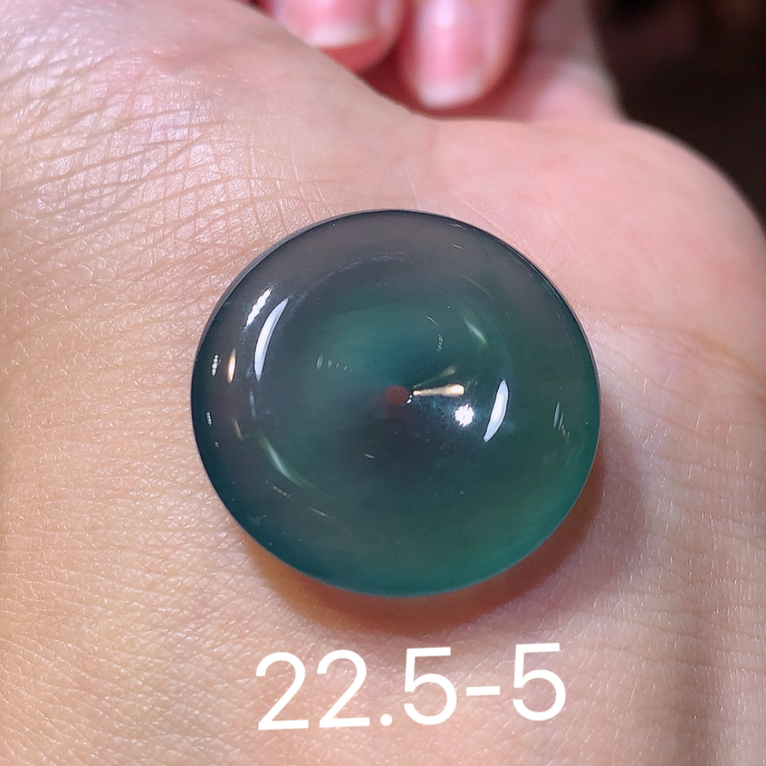 蓝平安扣挂件。冰润通透，种老油润起胶，佩戴优雅气质 货号76511，22.5-5