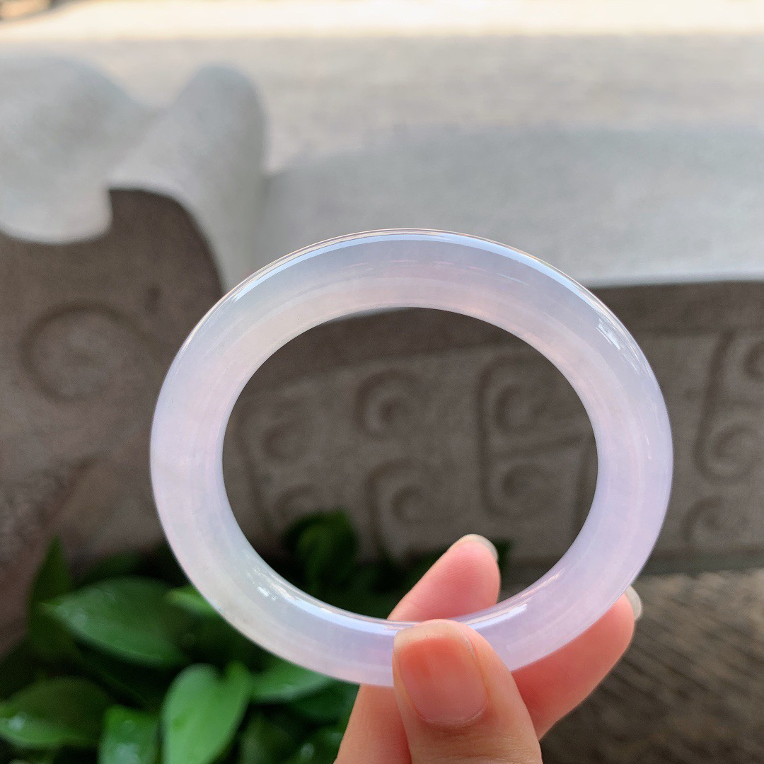 小圈口 52.4-9.6【冰种粉紫圆条手镯】圆条52 53可戴