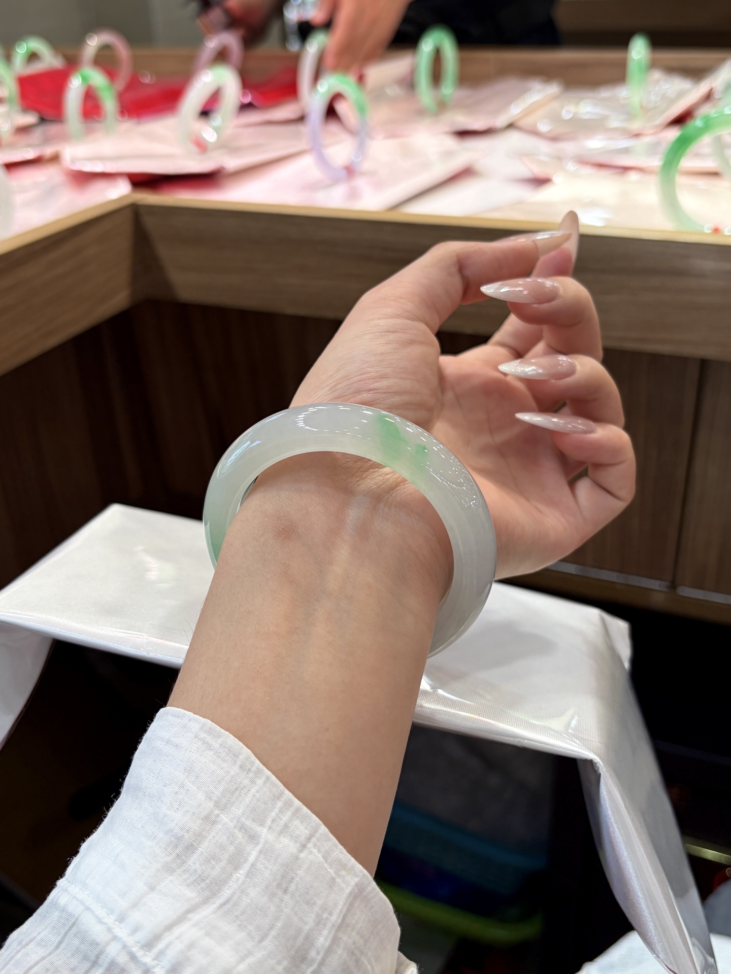 冰种白底青正圈成品，HYC-209，⭕️56-13.4-9.5