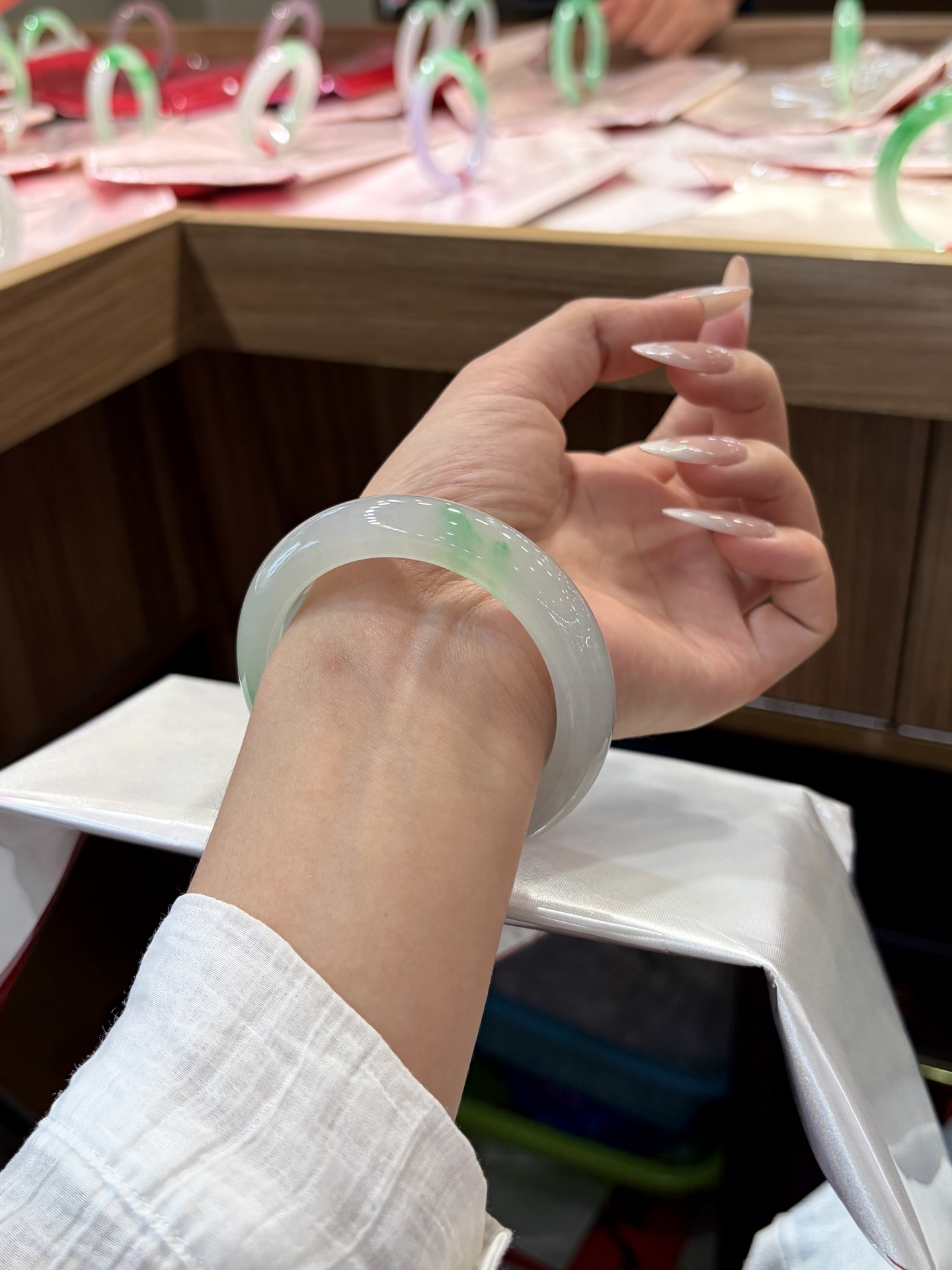 冰种白底青正圈成品，HYC-209，⭕️56-13.4-9.5