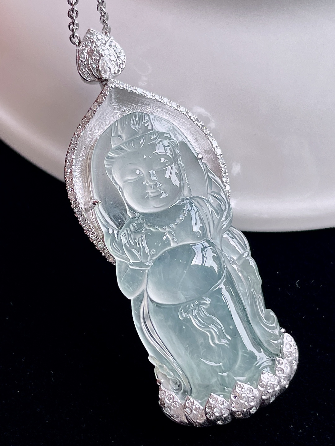 ️ 玻璃种观音，通透无比，工艺精细：47.5/15/6.8，超值