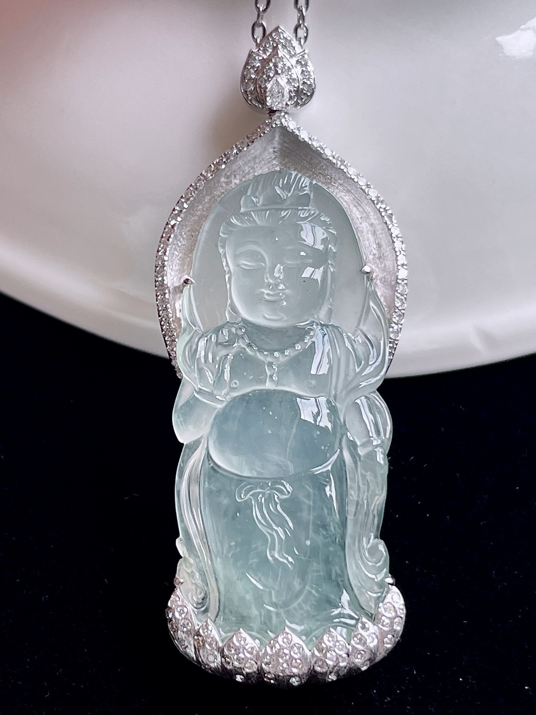 ️ 玻璃种观音，通透无比，工艺精细：47.5/15/6.8，超值