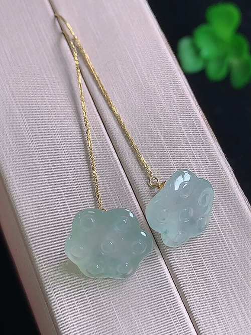 18k金镶冰耳坠，无裂，尺寸12.8/7.6，№:y241468  22