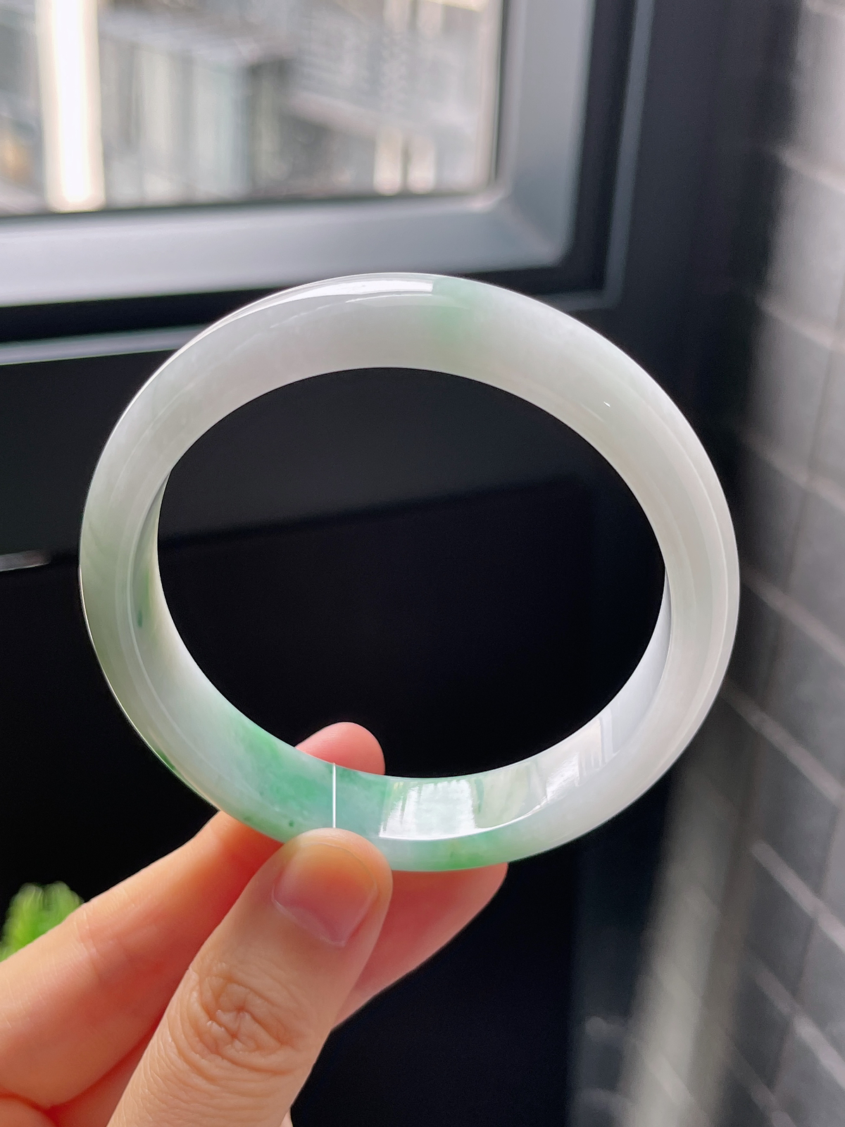 正圈58.1圈口，翡翠糯化种飘花手镯