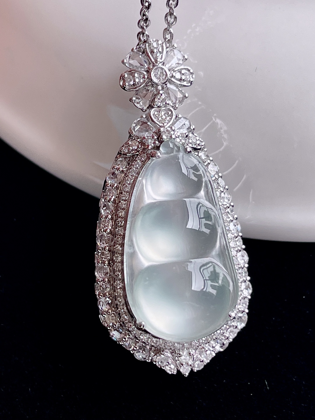 ️ 玻璃种福豆 无裂 起光通透：32.6/15.3/12.5，裸石：19/10.5，编号