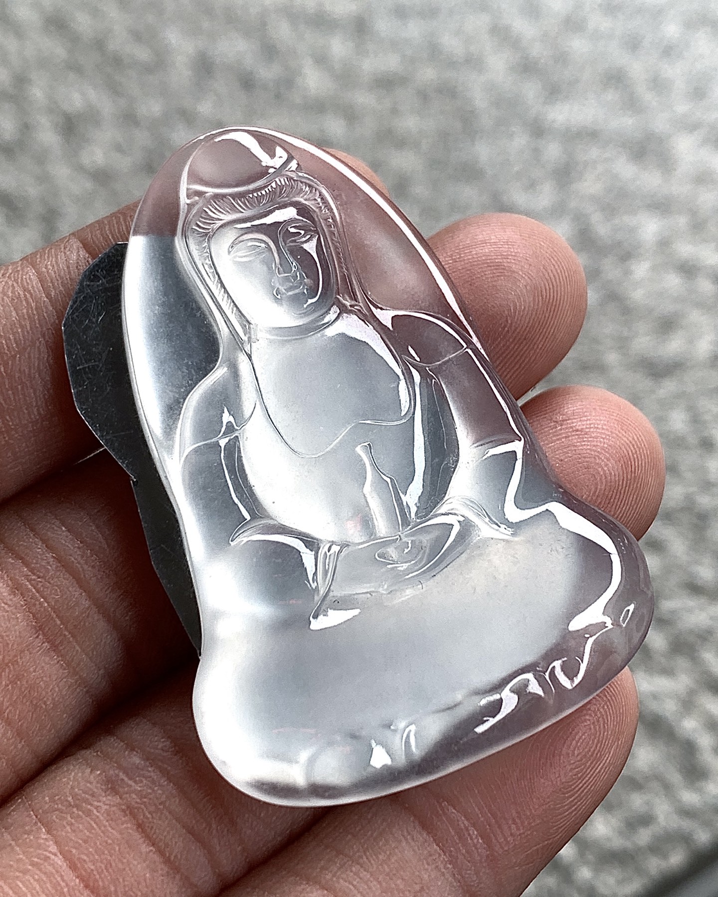 ️ 玻璃种观音，清透如冰，法相端庄，清贵无双，尺寸45.5×32.1×4