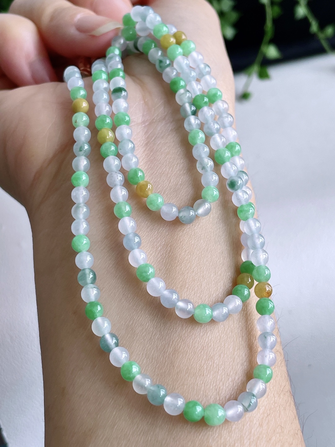 珠子冰多宝珠链圆珠珠子珠链，缅料，性比高，尺寸3.9mm，30cm，19克