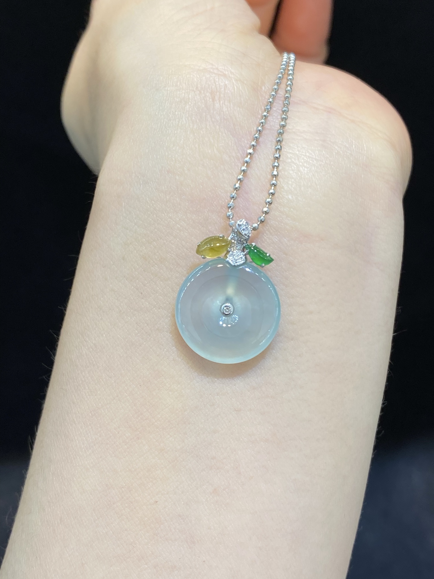 冰玻 起光 平安扣 18k金尺寸22/16/3.4