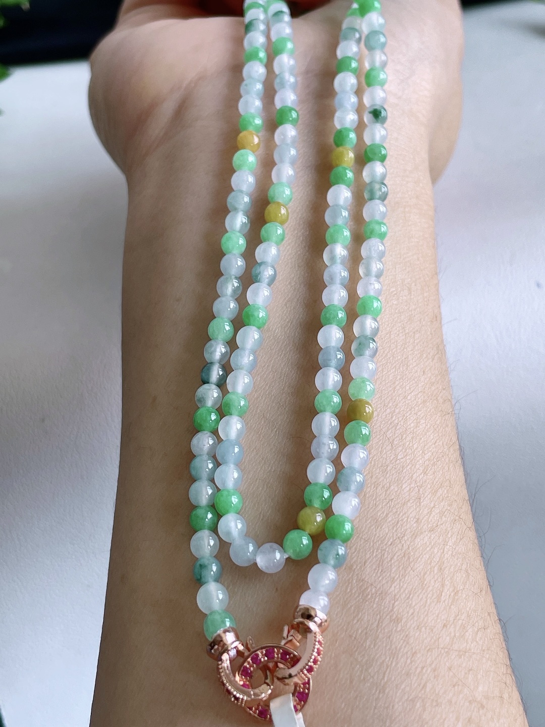 珠子冰多宝珠链圆珠珠子珠链，缅料，性比高，尺寸3.9mm，30cm，19克