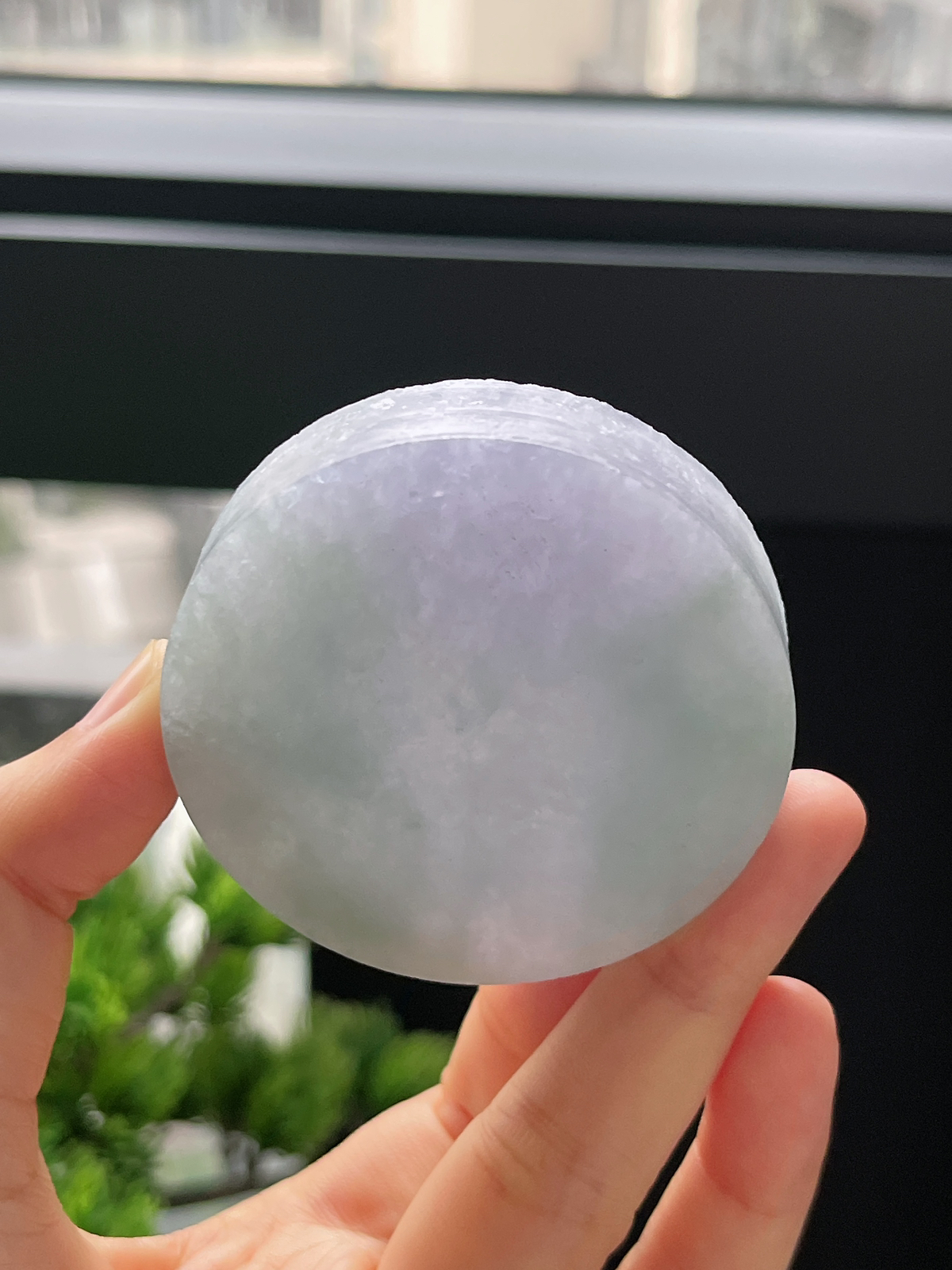 翡翠糯化春彩镯心