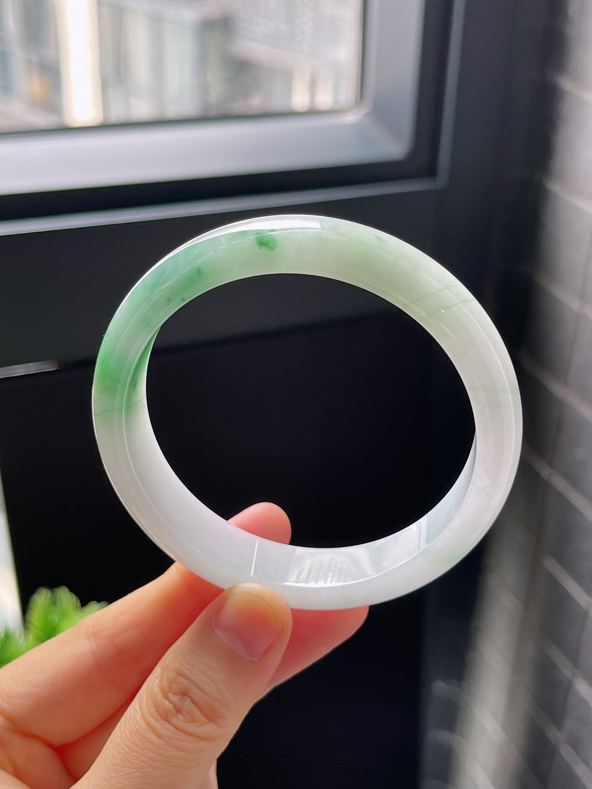 正圈58.1圈口，翡翠糯化种飘花手镯