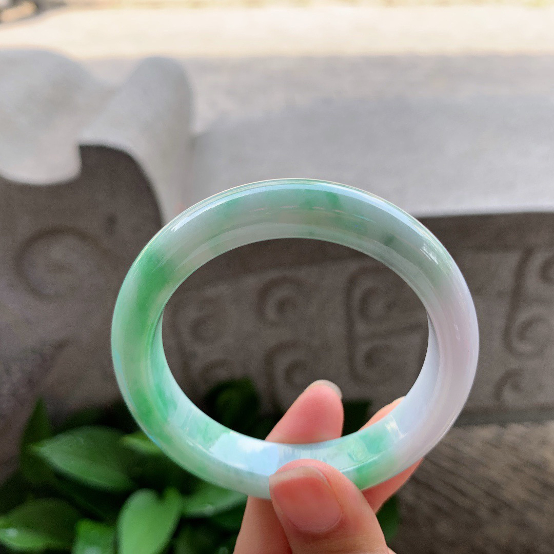 小圈口 52-11.8-8.2【飘绿正圈手镯】正圈52 53可戴