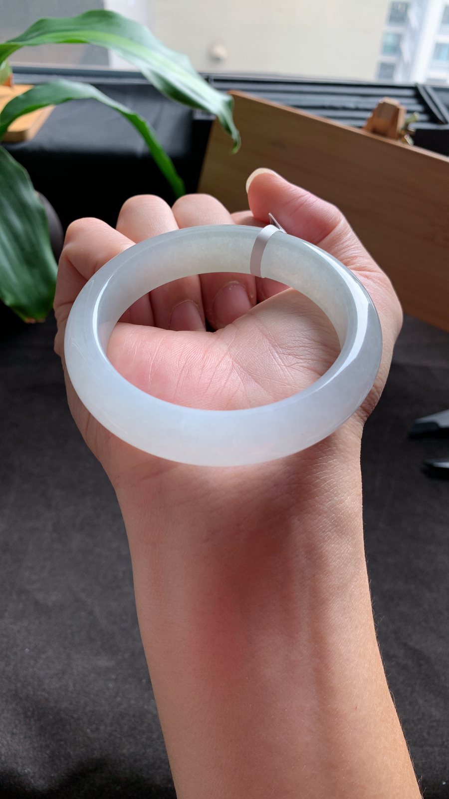 55圈口 天然A货翡翠手镯 清新淡雅