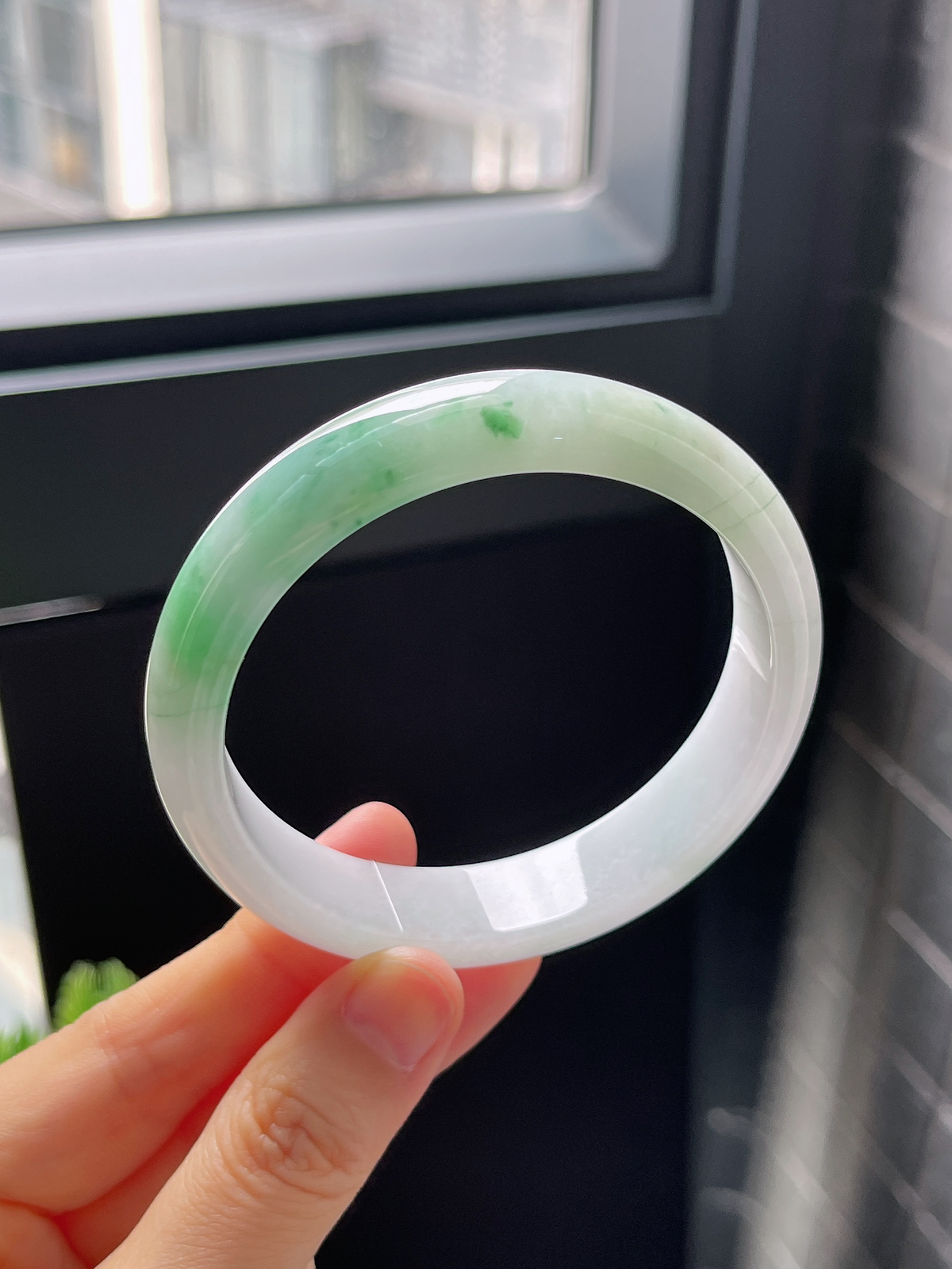 正圈58.1圈口，翡翠糯化种飘花手镯